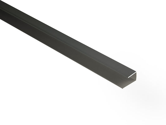 Kovalex® Seitenabschluss Alu, 24x27(42) mm, anthrazit, U-Profil für 20mm WPC-Dielen, nur für die Stirnseiten der Dielen geeignet
