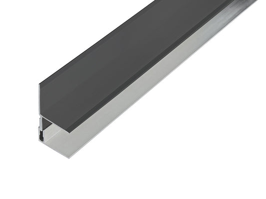 Kovalex® Wandabschluss Alu als Set, 40x40 mm anthrazit, 2,50m lang, für 20/26mm WPC-Dielen inkl. Alu-Befestigungsprofil