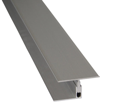 Kovalex® Übergangsprofil Alu als Set, 23x60 mm silber, 2,50m lang, für 20/26mm WPC-Dielen, inkl. Alu-Befestigungsprofil