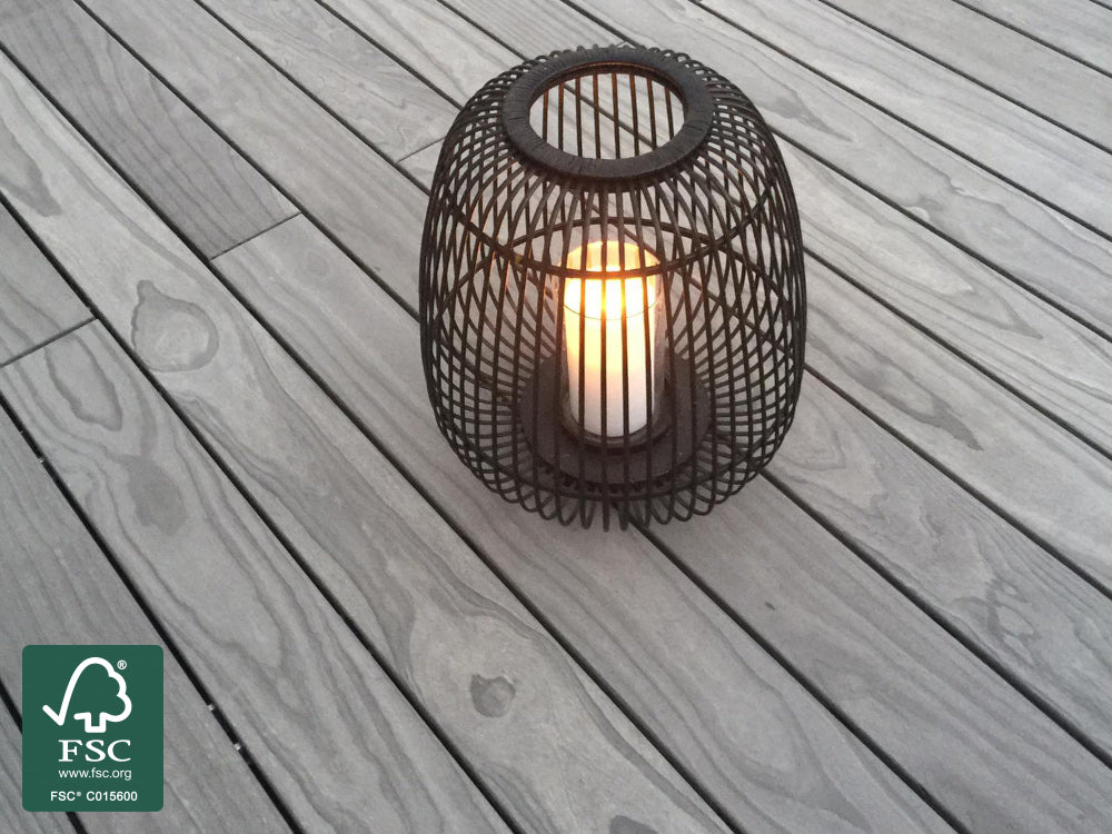 Accoya® Color Grey Terrassendielen, 25×142mm, A1, KD, glatt/egalisiert, seitlich genutet