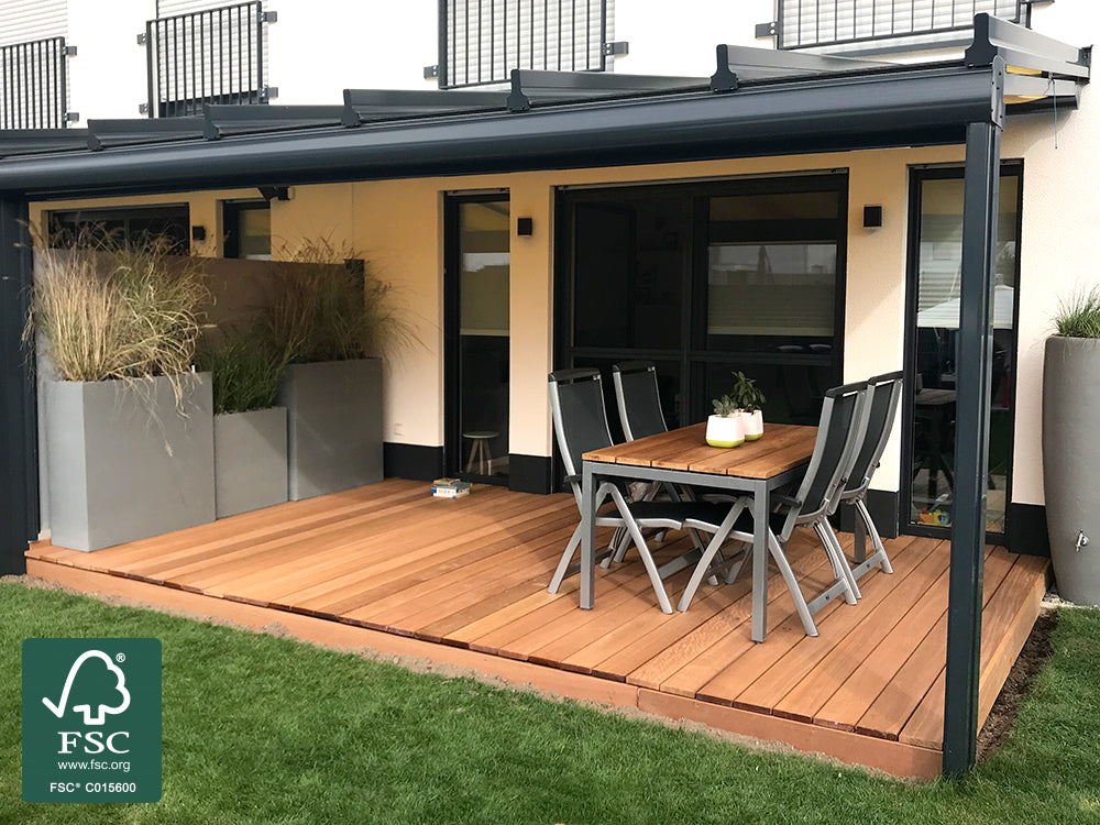 Bangkirai Terrassendielen, 25x145 mm, KD, glatt/glatt, *PREMIUM*