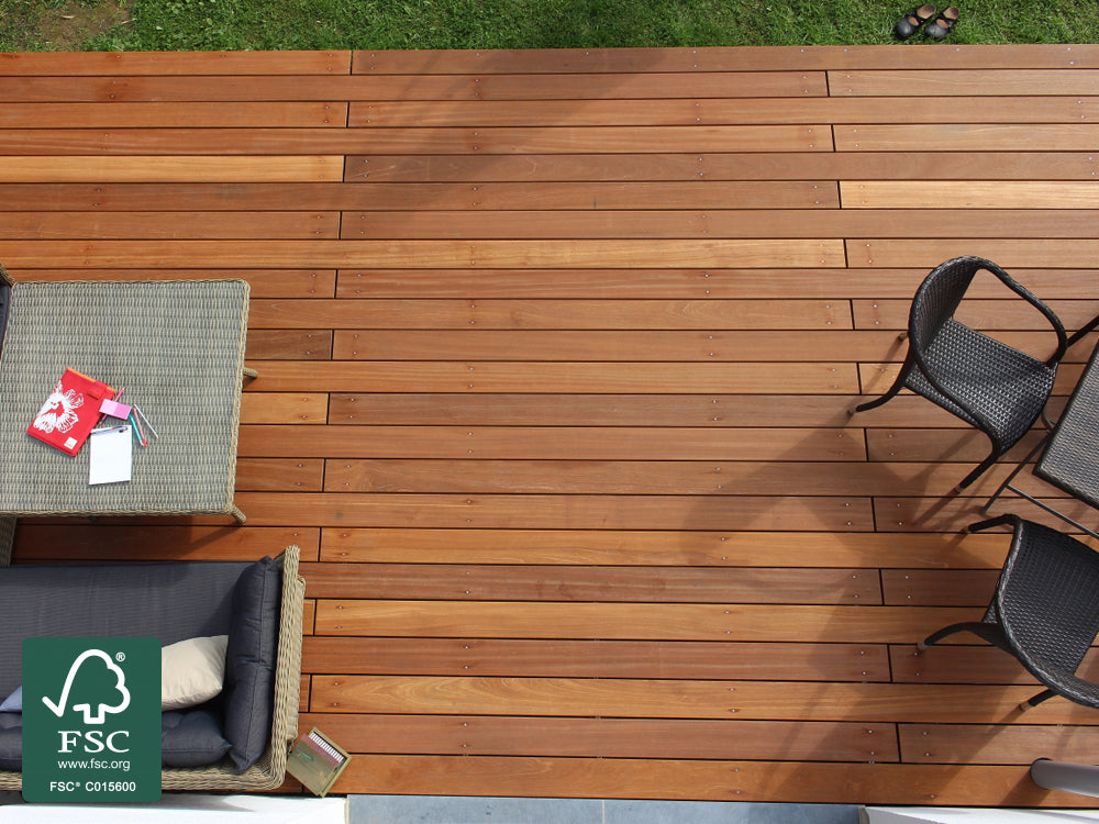 Bangkirai Terrassendielen, 25x145 mm, KD, glatt/glatt, *PREMIUM*