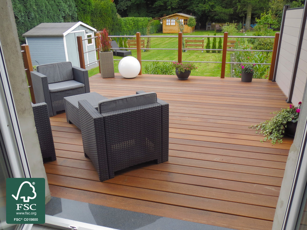 Bangkirai Terrassendielen, 25x145 mm, KD, glatt/glatt, *PREMIUM*