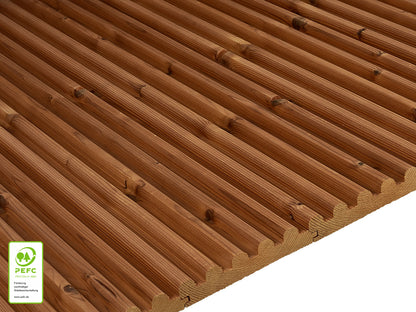 Thermofichte 5-Finger-Profil, 26×142mm, KD, Oberfläche glatt gehobelt – Bild 4