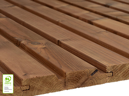 Thermofichte Doppel-Rhombus, 26x142 mm, KD, Oberfläche glatt gehobelt