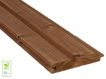 Thermofichte Doppel-Rhombus, 26x142 mm, KD, Oberfläche glatt gehobelt