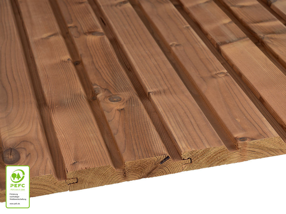 Thermofichte Doppel-Rhombus, 26x142 mm, KD, Oberfläche glatt gehobelt