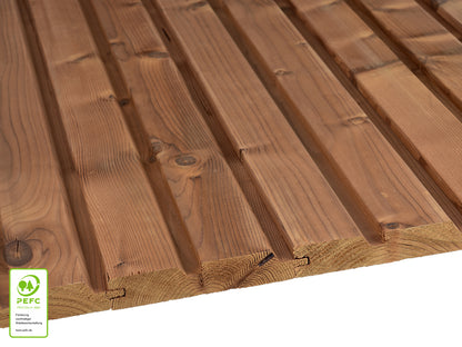 Thermofichte Doppel-Rhombus, 26x142 mm, KD, Oberfläche glatt gehobelt