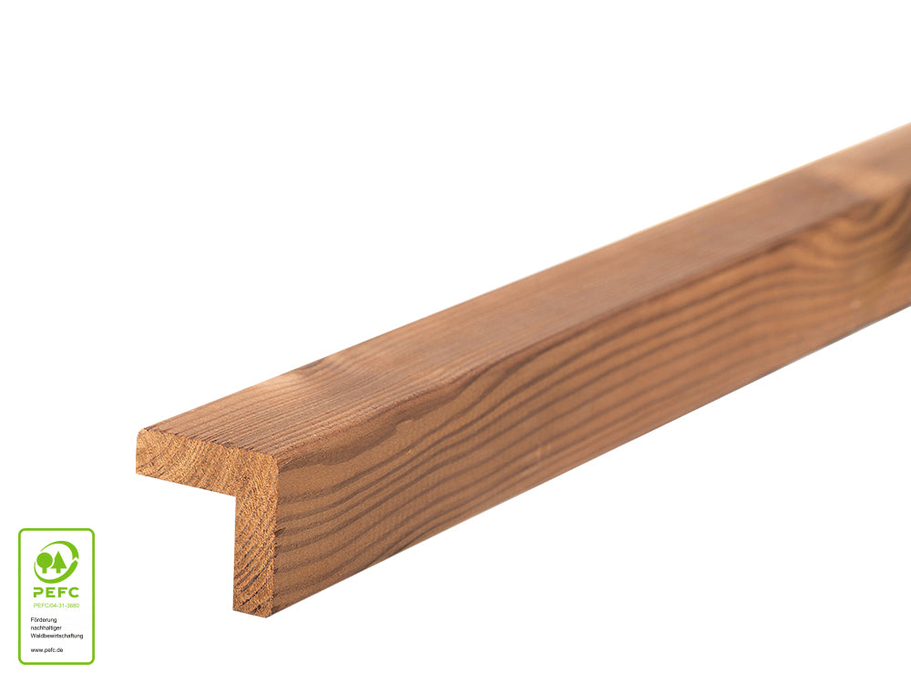 Thermokiefer Winkelleiste, 43x43mm, KD, Oberfläche glatt gehobelt