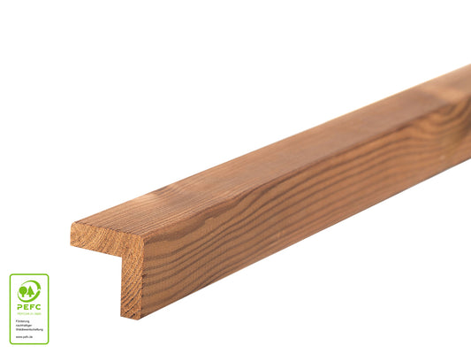 Thermokiefer Winkelleiste, 43x43mm, KD, Oberfläche glatt gehobelt