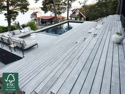 OrganoWood®- Nowa Terrassendielen, 28×145mm; KD, glatt/glatt