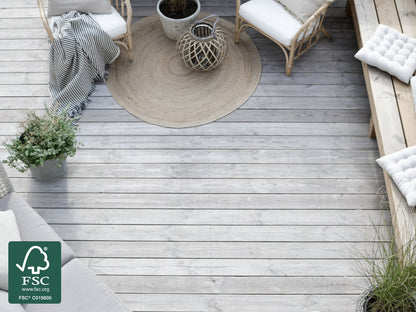OrganoWood®- Nowa Terrassendielen, 28×145mm; KD, glatt/glatt