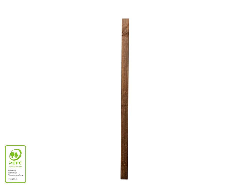 Kiefer Zaunpfosten, 90×90mm, kesseldruckimprägniert braun, glatt gehobelt Kanten gefast