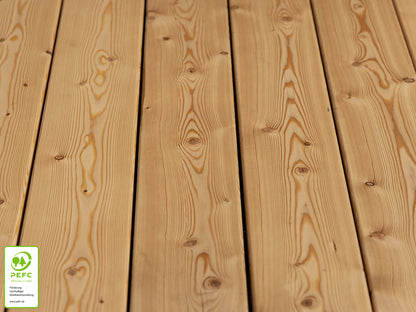 Kanadische Lärche Terrassendielen, 27x143 mm,  KD, glatt/glatt