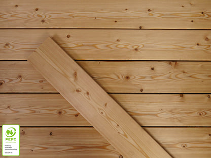 Kanadische Lärche Terrassendielen, 27x143 mm,  KD, glatt/glatt