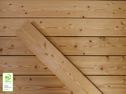 Kanadische Lärche Terrassendielen, 27x143 mm, KD, glatt/glatt
