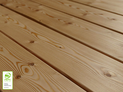 Kanadische Lärche Terrassendielen, 27x143 mm, KD, glatt/glatt