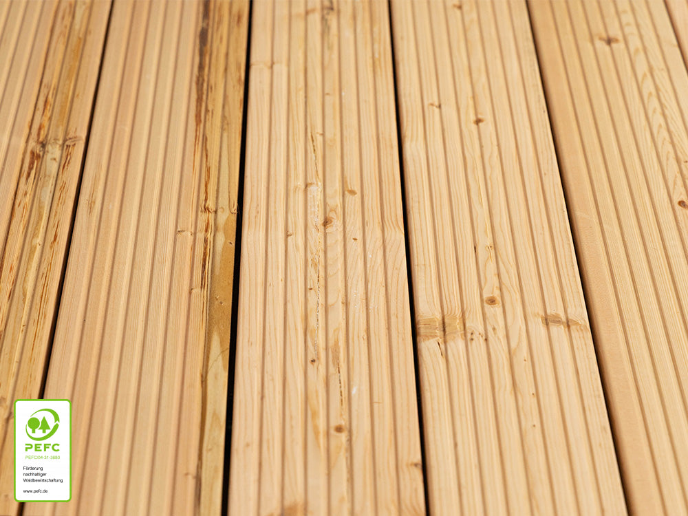 Kanadische Douglasie Terrassendielen, 27x143 mm, KD, grob/grob