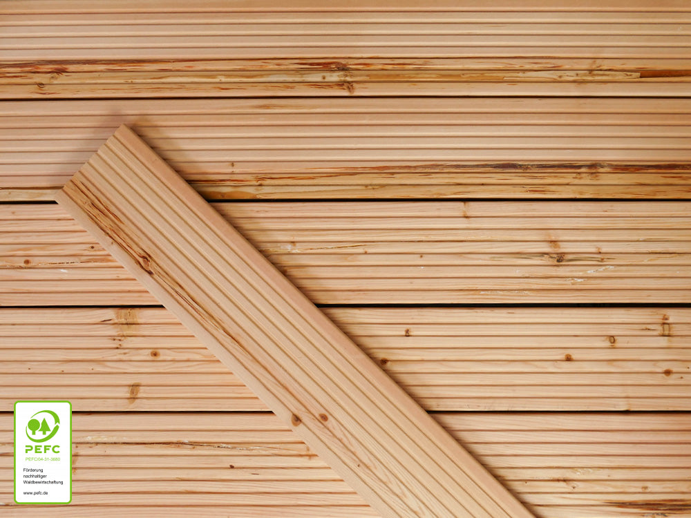 Kanadische Douglasie Terrassendielen, 27x143 mm, KD, grob/grob
