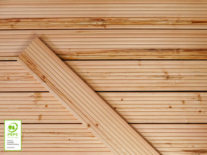 Kanadische Douglasie Terrassendielen, 27x143 mm, KD, grob/grob
