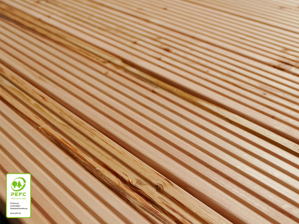 Kanadische Douglasie Terrassendielen, 27x143 mm, KD, grob/grob
