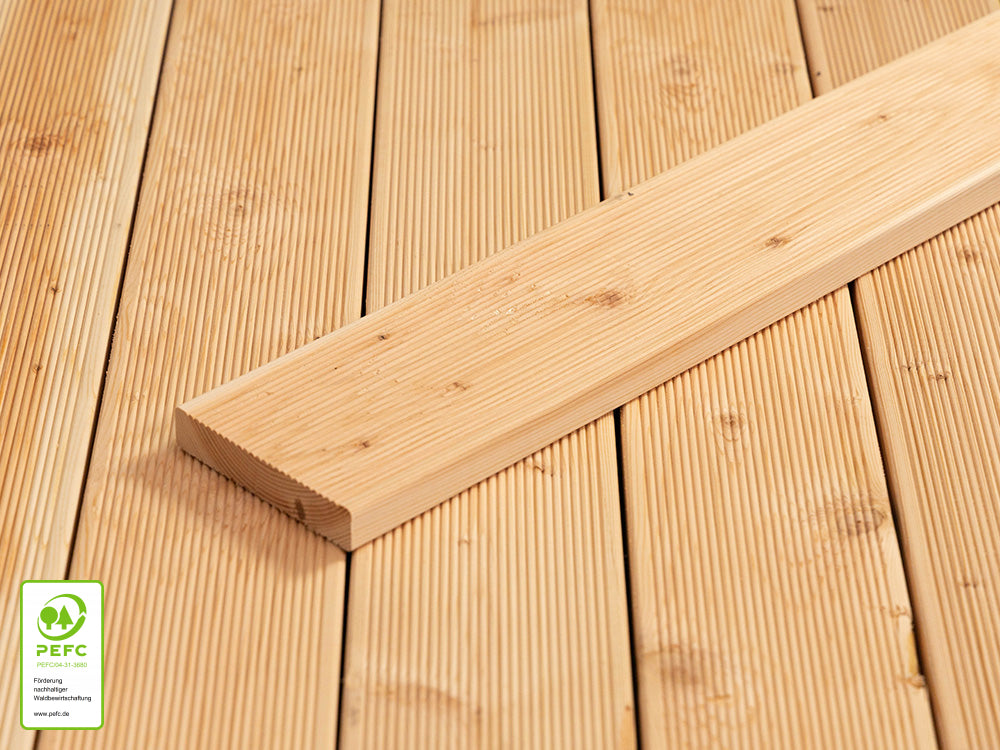 Kanadische Douglasie Terrassendielen, 27x143 mm, KD, fein/fein