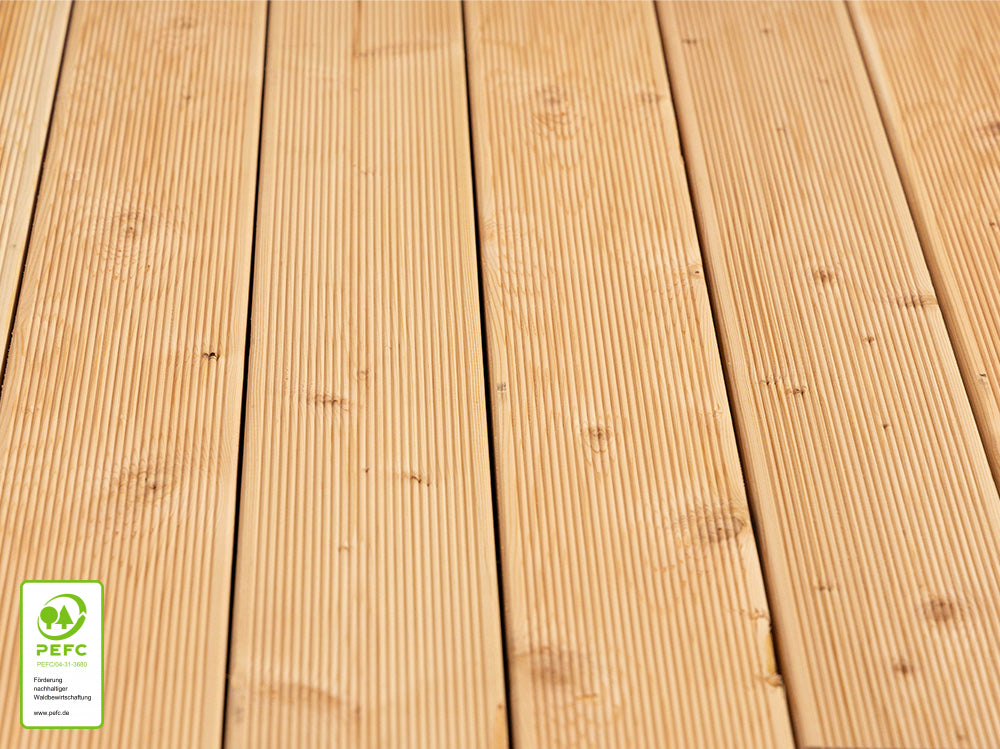 Kanadische Douglasie Terrassendielen, 27x143 mm, KD, fein/fein