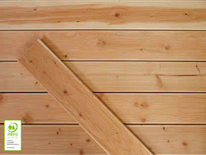 Kanadische Douglasie Terrassendielen, 27x143 mm, KD, fein/fein