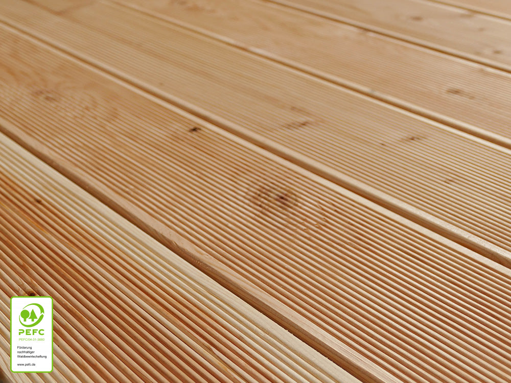 Kanadische Douglasie Terrassendielen, 27x143 mm, KD, fein/fein