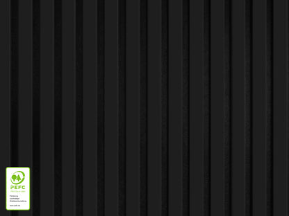 Akustikpaneel DecoLine, schwarz matt, 2400x561x19 mm, 3-seitig foliert
