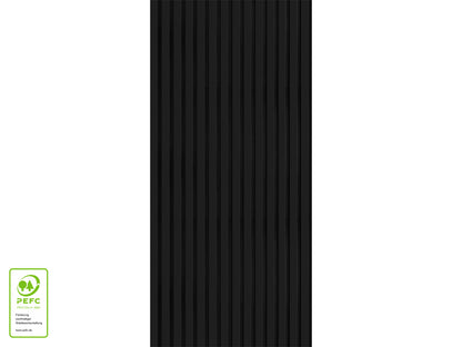 Akustikpaneel DecoLine, schwarz matt, 2400x561x19 mm, 3-seitig foliert