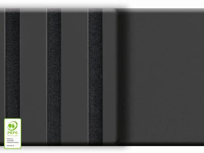 Akustikpaneel DecoLine, schwarz matt, 2400x561x19 mm, 3-seitig foliert
