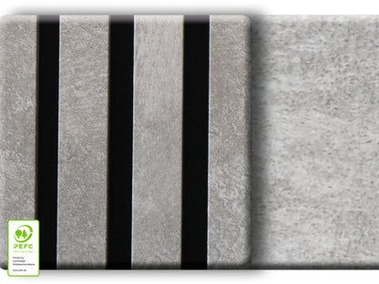 Akustikpaneel DecoLine, Travertin grey, 2400x561x19 mm, 3-seitig foliert