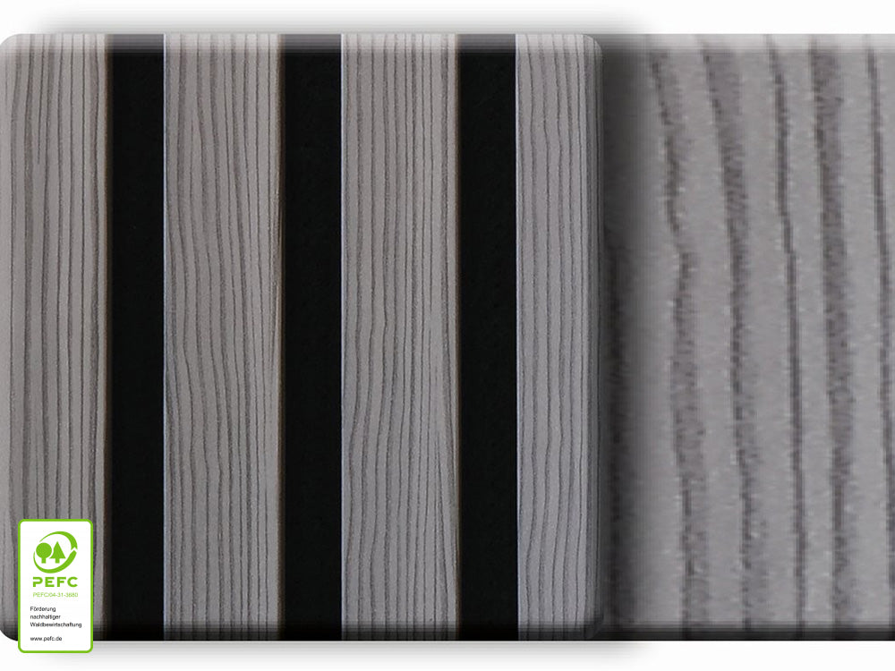 Akustikpaneel DecoLine, Eiche grau, 2400×561×19mm, 3-seitig foliert – Bild 4