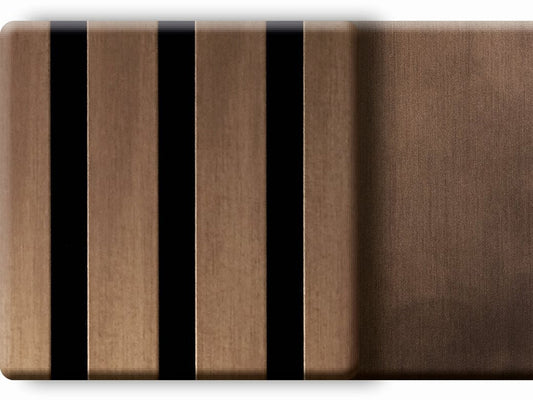 Akustikpaneel LuxLine, Metall Bronze, 2400x561x19 mm, 3-seitig foliert