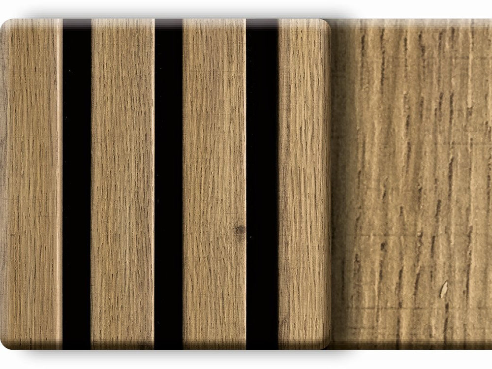 Akustikpaneel LuxLine, Eiche Toscana, 2400x561x19 mm, 3-seitig foliert