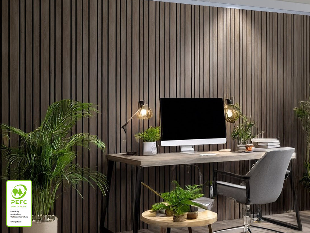 Akustikpaneel LuxLine 3D, Design Andorra Eiche natur, 2400x561x19 mm, 3-seitig foliert