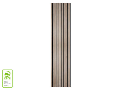 Akustikpaneel LuxLine 3D, Design Andorra Eiche natur, 2400x561x19 mm, 3-seitig foliert