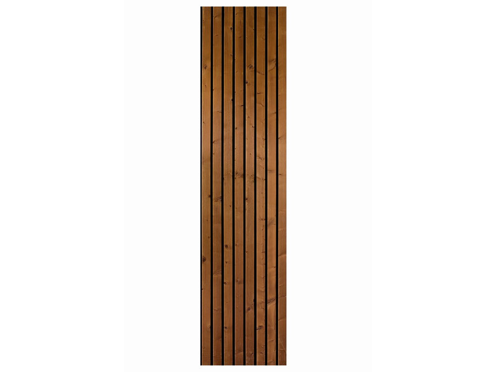 Akustikpaneel HydroLine, Thermofichte maronbraun geölt, 2380×561×25mm, massiv – Bild 4