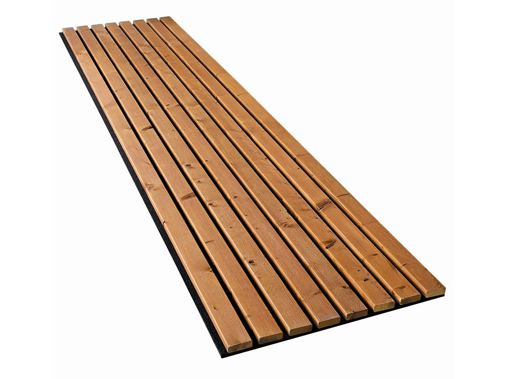 Akustikpaneel HydroLine, Thermofichte maronbraun geölt, 2380×561×25mm, massiv – Bild 5