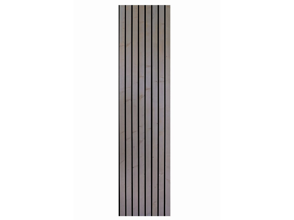 Akustikpaneel HydroLine, Thermofichte basaltgrau geölt, 2380x561x25 mm, massiv