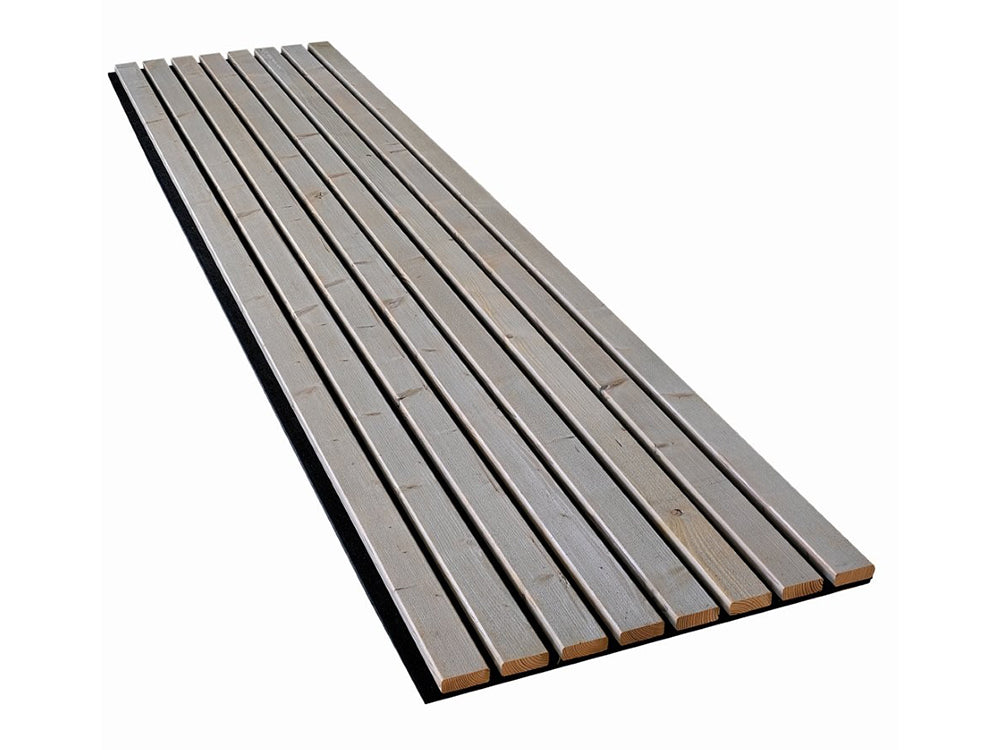 Akustikpaneel HydroLine, Thermofichte basaltgrau geölt, 2380x561x25 mm, massiv