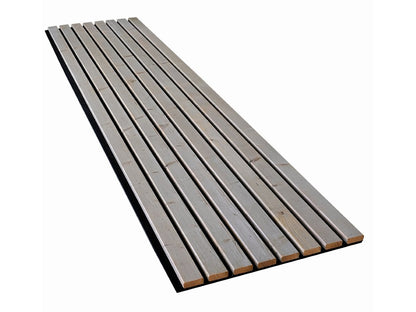 Akustikpaneel HydroLine, Thermofichte basaltgrau geölt, 2380x561x25 mm, massiv