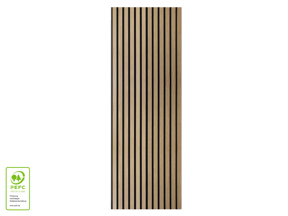 Akustikpaneel DecoLine, Eiche natur furniert, 2400×561×19mm, 1-seitig furniert – Bild 3