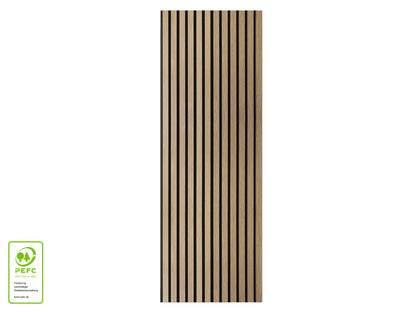 Akustikpaneel DecoLine, Eiche natur furniert, 2400×561×19mm, 1-seitig furniert – Bild 3