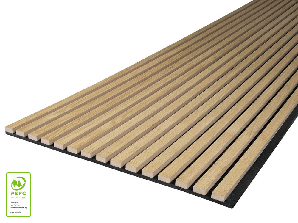 Akustikpaneel DecoLine, Eiche natur furniert, 2400×561×19mm, 1-seitig furniert – Bild 4