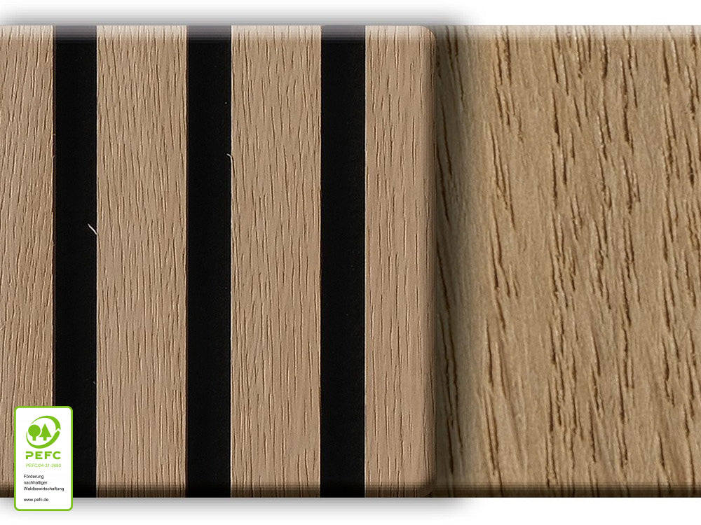 Akustikpaneel DecoLine, Eiche natur furniert, 2400×561×19mm, 1-seitig furniert – Bild 5