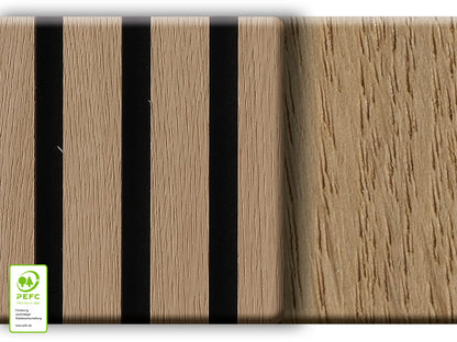 Akustikpaneel DecoLine, Eiche natur furniert, 2400×561×19mm, 1-seitig furniert – Bild 5
