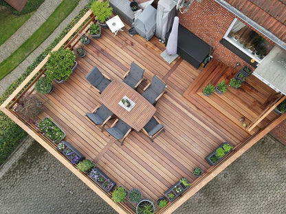 Guyana Teak (Basralocus) Terrassendielen, 38x140 mm, KD, glatt/glatt – Bild 4
