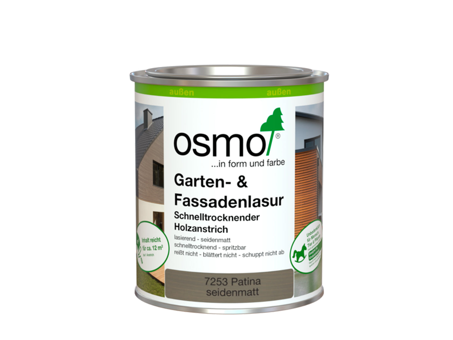 Osmo Garten- und Fassadenlasur, 0,75 Liter, Farbton: 7253 Patina seidenmatt